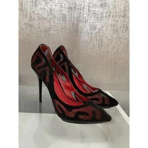 Charles Jourdan Paris Black Suede Leather Stiletto Heel Pumps Size: 8M (B5)